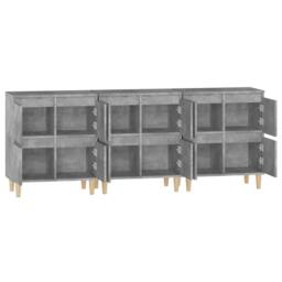 Berkfield Home Sideboards 3 pcs Concrete Grey 60x35x70 cm Engineered Wood - Size: 60 x 35 x 70 cm - thumbnail 7