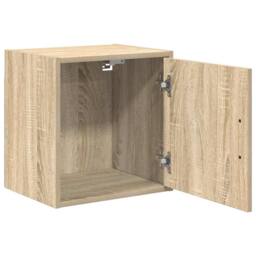 Berkfield Home Garage Wall Cabinets 2 pcs Sonoma Oak Engineered Wood in Brown - thumbnail 5