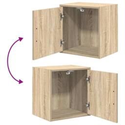 Berkfield Home Garage Wall Cabinets 2 pcs Sonoma Oak Engineered Wood in Brown - thumbnail 9