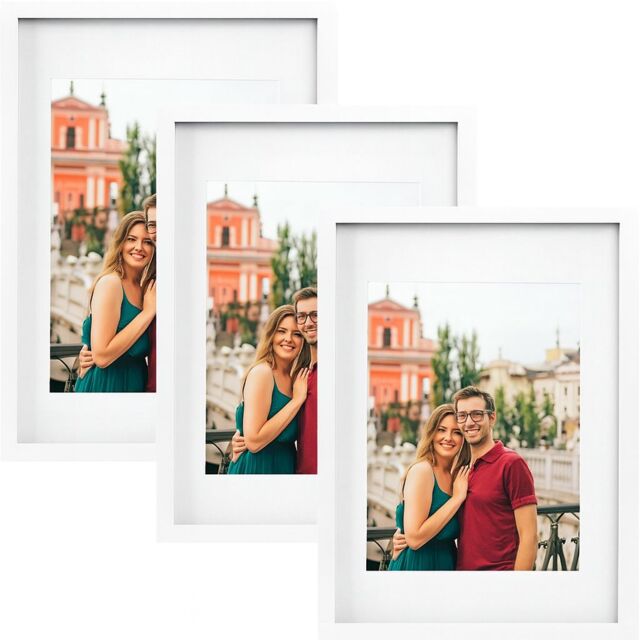 "Nicola Spring 3x Photo Frame with White A4 Mount - A3 (12"" x 17"") Picture Display" - image 1