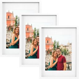 "Nicola Spring 3x Photo Frame with White A4 Mount - A3 (12"" x 17"") Picture Display" - thumbnail 1