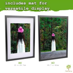 "Nicola Spring 3x Photo Frame with White A4 Mount - A3 (12"" x 17"") Picture Display" - thumbnail 3