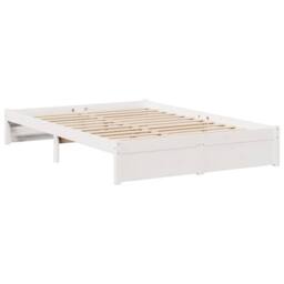 Berkfield Home Decorative Bookcase Bed without Mattress White 140x200cm Solid Wo - Size: 140x200 cm - thumbnail 5