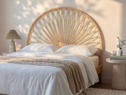 Vente-unique Headboard 140 Cm - Rattan - Natural - SOLIA in Light Oak - Size: Double - thumbnail 3