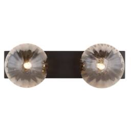 Netlighting Dallerta Globe Ceiling Light Matt Black Smoke Glass Shade 2x G9 - thumbnail 4