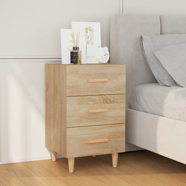 Berkfield Home Bedside Cabinet Sonoma Oak 40x40x66 cm Engineered Wood in Brown - Size: 40 x 40 x 66 cm - image 1