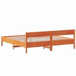 Berkfield Home Bed Frame without Mattress Wax Brown 180x200 cm Super King Solid Wood Pine - thumbnail 6
