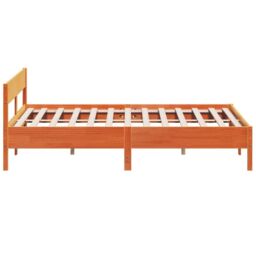 Berkfield Home Bed Frame without Mattress Wax Brown 180x200 cm Super King Solid Wood Pine - thumbnail 5
