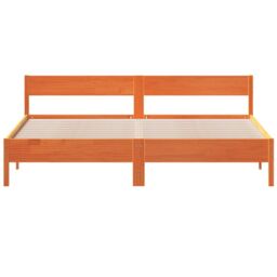 Berkfield Home Bed Frame without Mattress Wax Brown 180x200 cm Super King Solid Wood Pine - thumbnail 4