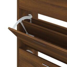 Berkfield Home Shoe Cabinet Brown Oak 63x24x103 cm Engineered Wood - Size: 63 x 24 x 103 cm - thumbnail 6