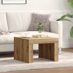Berkfield Home Coffee Table Artisan oak 50 x 50 x 35 cm Engineered wood in Brown - thumbnail 1