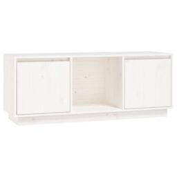 Berkfield Home TV Cabinet White 110.5x35x44 cm Solid Wood Pine - thumbnail 2