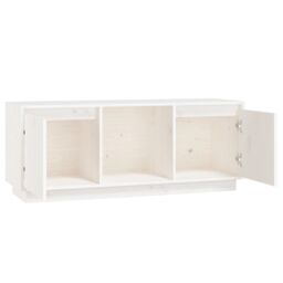 Berkfield Home TV Cabinet White 110.5x35x44 cm Solid Wood Pine - thumbnail 5