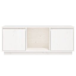 Berkfield Home TV Cabinet White 110.5x35x44 cm Solid Wood Pine - thumbnail 6