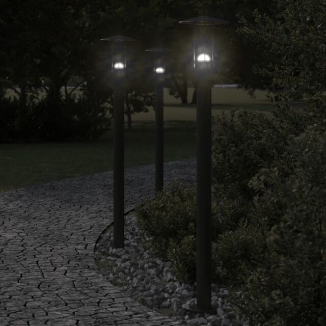 Berkfield Home Outdoor Floor Lamps 3pcs Black 100 cm Stainless Steel - image 1
