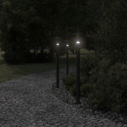 Berkfield Home Outdoor Floor Lamps 3pcs Black 100 cm Stainless Steel - thumbnail 3