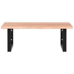 Berkfield Home Basin Shelf Wall Mounted Steel & Solid Wood Oak in Brown - thumbnail 4