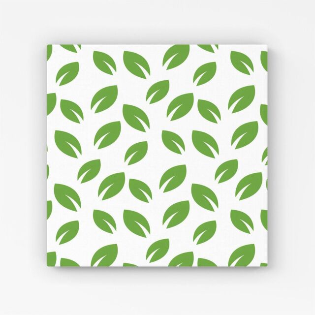 Warren Reed - Designer Leaves Pattern Canvas in Green - Size: w10 inch x h10 inch - image 1