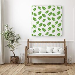 Warren Reed - Designer Leaves Pattern Canvas in Green - Size: w10 inch x h10 inch - thumbnail 3