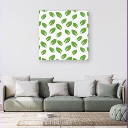 Warren Reed - Designer Leaves Pattern Canvas in Green - Size: w10 inch x h10 inch - thumbnail 4