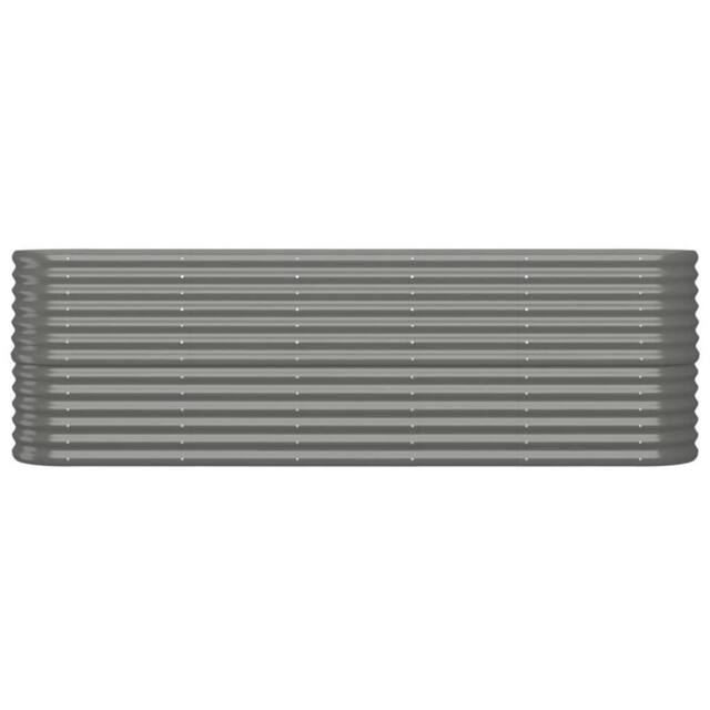Berkfield Home Garden Raised Bed Powder-coated Steel 224x40x68 cm Grey - Size: 224 x 40 x 68 cm - image 1