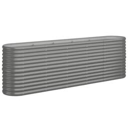 Berkfield Home Garden Raised Bed Powder-coated Steel 224x40x68 cm Grey - Size: 224 x 40 x 68 cm - thumbnail 3