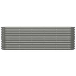 Berkfield Home Garden Raised Bed Powder-coated Steel 224x40x68 cm Grey - Size: 224 x 40 x 68 cm - thumbnail 1
