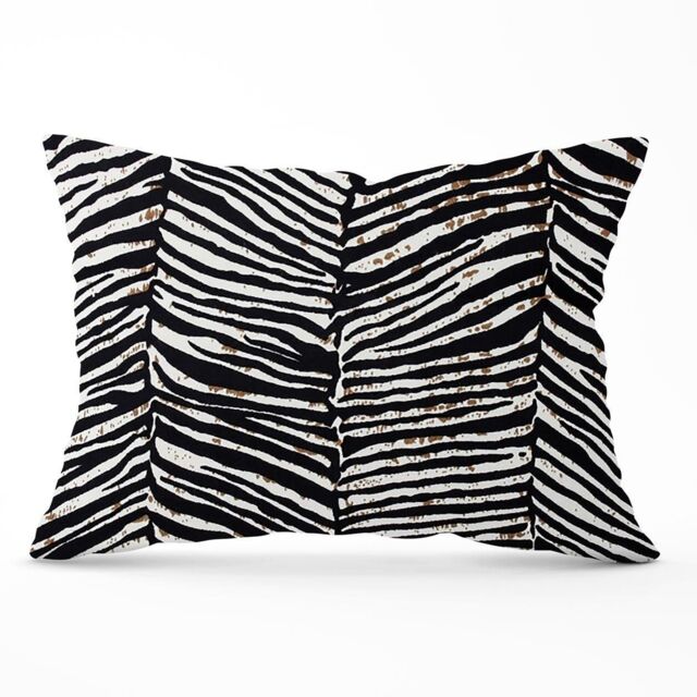 Warren Reed - Designer Zebra Pattern Cushions in Black - Size: 60 cm x 60 cm - image 1