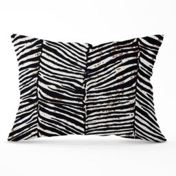 Warren Reed - Designer Zebra Pattern Cushions in Black - Size: 60 cm x 60 cm - thumbnail 1