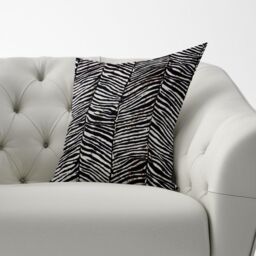 Warren Reed - Designer Zebra Pattern Cushions in Black - Size: 60 cm x 60 cm - thumbnail 3