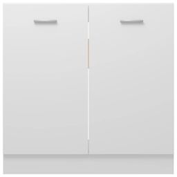 Berkfield Home Sink Bottom Cabinet White 80x46x81.5 cm Engineered Wood - thumbnail 6