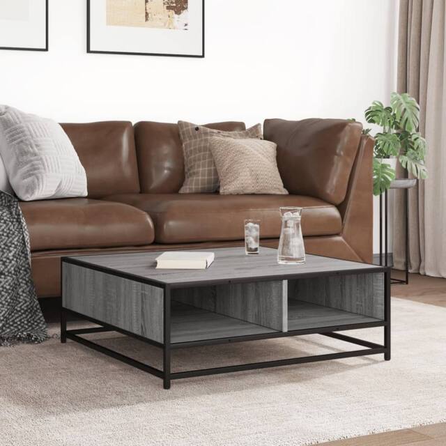 Berkfield Home Durable Coffee Table Grey Sonoma 80x80x30 cm Engineered Wood & Metal - Size: 80 x 80 x 30 cm - image 1