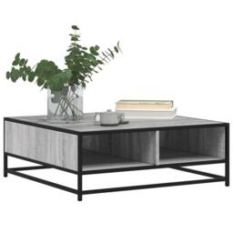 Berkfield Home Durable Coffee Table Grey Sonoma 80x80x30 cm Engineered Wood & Metal - Size: 80 x 80 x 30 cm - thumbnail 4