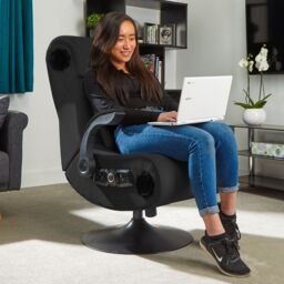 X Rocker Deluxe Console Gaming Chair Upholstered with 4.1 Surround Speakers in Black - thumbnail 2
