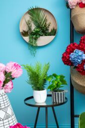 Orsina Mixed Succulents In Wood Wall Planter, Faux Succulents In Round Wooden Frame, Farmhouse Wall Art in Natural - thumbnail 6