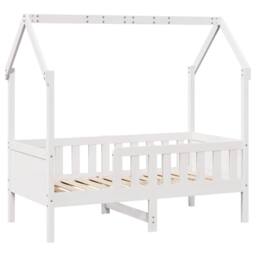 Berkfield Home Kids' House Bed Frame without Mattress White 80x160 cm Pine - thumbnail 1