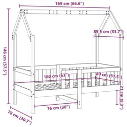 Berkfield Home Kids' House Bed Frame without Mattress White 80x160 cm Pine - thumbnail 9