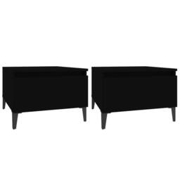Berkfield Home Side Tables 2 pcs Black 50x46x35 cm Engineered Wood - Size: 50 x 46 x 35 cm - thumbnail 3