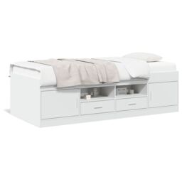 Berkfield Home Daybed with Drawers without Mattress White 90x190 cm Single - thumbnail 2