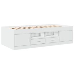Berkfield Home Daybed with Drawers without Mattress White 90x190 cm Single - thumbnail 3