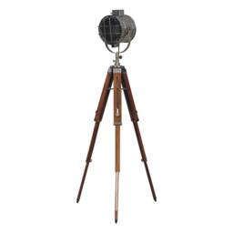 Wyld Haus Ferrara Chrome Caged Spotlight Tripod Floor Lamp in Metallic Silver - thumbnail 4