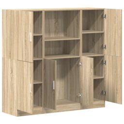 Berkfield Home 3 Piece Kitchen Cabinet Set Sonoma Oak Engineered Wood in Brown - thumbnail 4