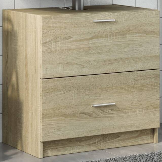Berkfield Home Sink Cabinet Sonoma Oak 59x37x59 cm Engineered Wood in Light Tan - Size: 59 x 37 x 59 cm - image 1