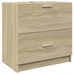 Berkfield Home Sink Cabinet Sonoma Oak 59x37x59 cm Engineered Wood in Light Tan - Size: 59 x 37 x 59 cm - thumbnail 2