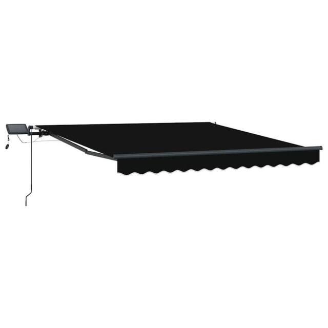 Berkfield Home Manual Retractable Awning with LED Black 300x250 cm - image 1