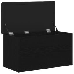 Berkfield Home Storage Bench Black Oak 80x40x45 cm Engineered Wood - Size: 80 x 40 x 45 cm - thumbnail 5