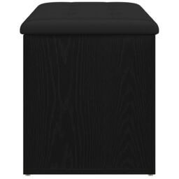 Berkfield Home Storage Bench Black Oak 80x40x45 cm Engineered Wood - Size: 80 x 40 x 45 cm - thumbnail 7