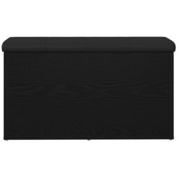 Berkfield Home Storage Bench Black Oak 80x40x45 cm Engineered Wood - Size: 80 x 40 x 45 cm - thumbnail 6