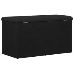 Berkfield Home Storage Bench Black Oak 80x40x45 cm Engineered Wood - Size: 80 x 40 x 45 cm - thumbnail 8