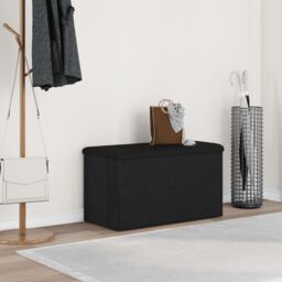 Berkfield Home Storage Bench Black Oak 80x40x45 cm Engineered Wood - Size: 80 x 40 x 45 cm